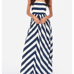 LuLu’s striped maxi dress, small, never worn